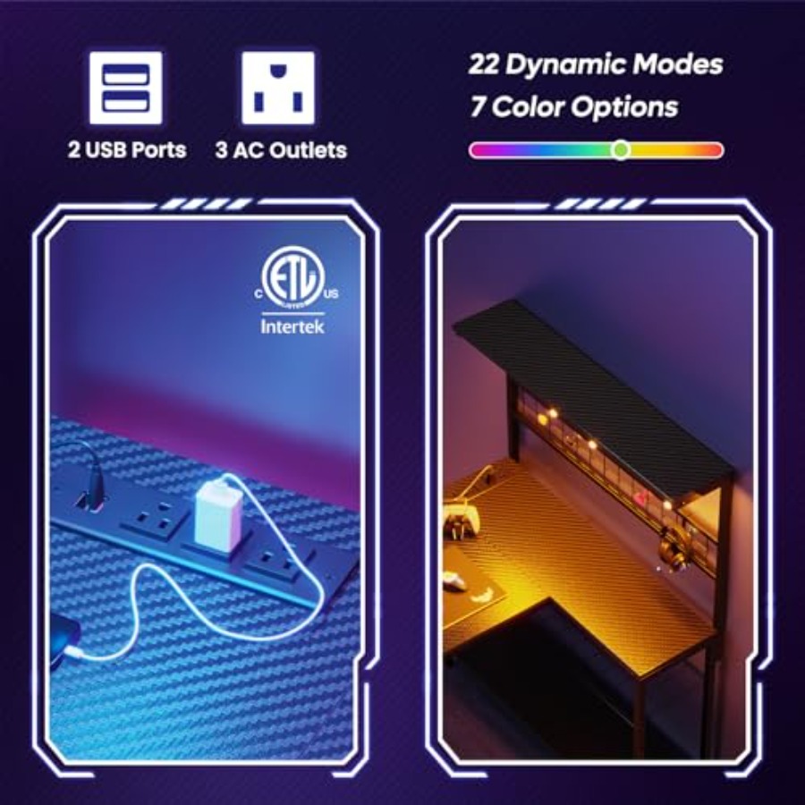 Biurko gamingowe 42 L z gniazd – Desk Setup L Shaped recenzja i cena